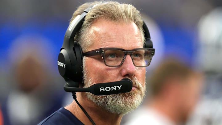 Dallas Cowboys defensive coordinator Matt Eberflus watches from the sidelines against the Los Angeles Rams in the second half at SoFi Stadium.