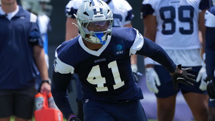 Dallas Cowboys defensive end Donovan Ezeiruaku during training camp at the River Ridge Fields. Dallas Cowboys defensive end Donovan Ezeiruaku during training camp at the River Ridge Fields.