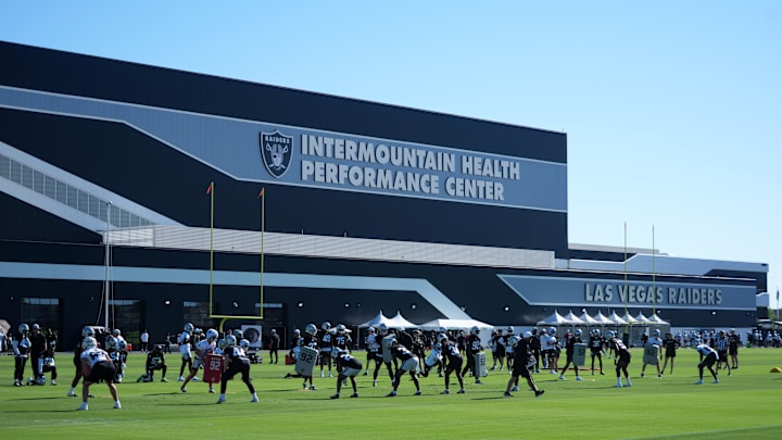 Jul 24, 2025; Henderson, NV, USA; A general overallview of Las Vegas Raiders training camp at the Intermountain Healthcare Performance Center. Mandatory Credit: Kirby Lee-Imagn Images