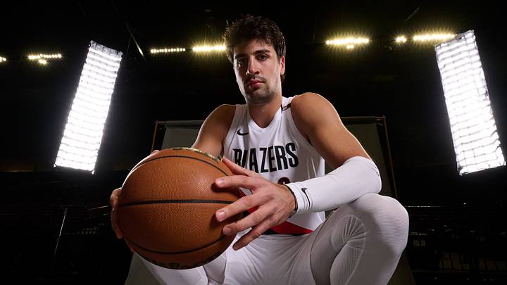 Sep 28, 2026; Portland, OR, USA; Portland Trail Blazers forward Deni Avdija (8) during media day. Mandatory Credit: Troy Wayrynen-Imagn Images