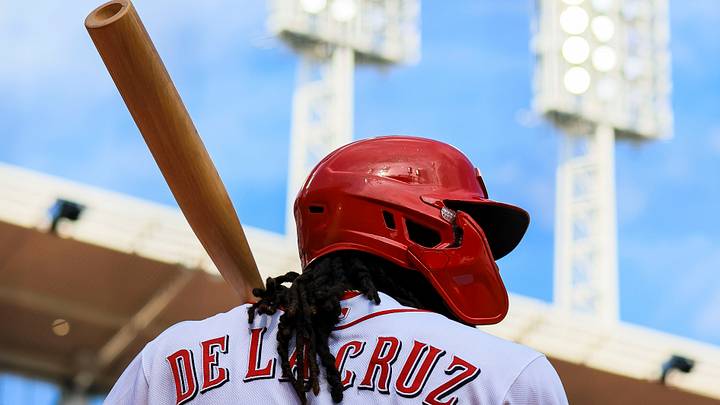 Sep 20, 2026; Cincinnati, Ohio, USA; Cincinnati Reds shortstop Elly De La Cruz (44) prepares on deck in the eighth inning against the Chicago Cubs at Great American Ball Park. Mandatory Credit: Katie Stratman-Imagn Images Sep 20, 2026; Cincinnati, Ohio, USA; Cincinnati Reds shortstop Elly De La Cruz (44) prepares on deck in the eighth inning against the Chicago Cubs at Great American Ball Park. Mandatory Credit: Katie Stratman-Imagn Images