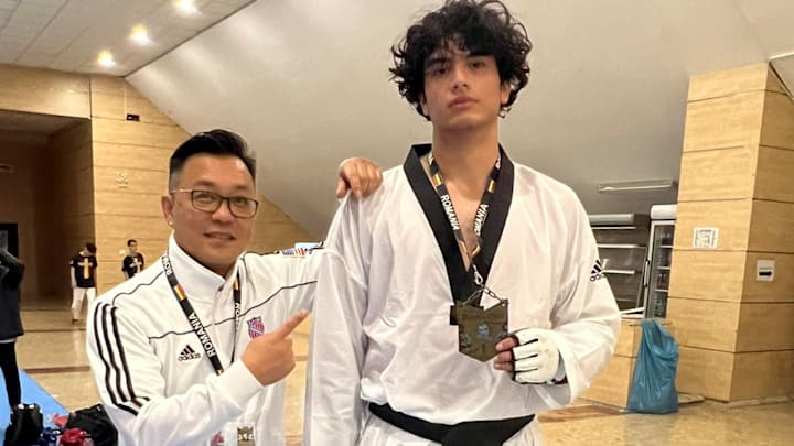 Victor Sanchez Hernandez, shown here in Romania, is into martial arts as well as football. 