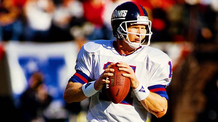 Jan 15, 1994; San Francisco, CA, USA; FILE PHOTO; New York Giants quarterback Phil Simms (11) in action against the San Francisco 49ers at Candlestick Park. Jan 15, 1994; San Francisco, CA, USA; FILE PHOTO; New York Giants quarterback Phil Simms (11) in action against the San Francisco 49ers at Candlestick Park.