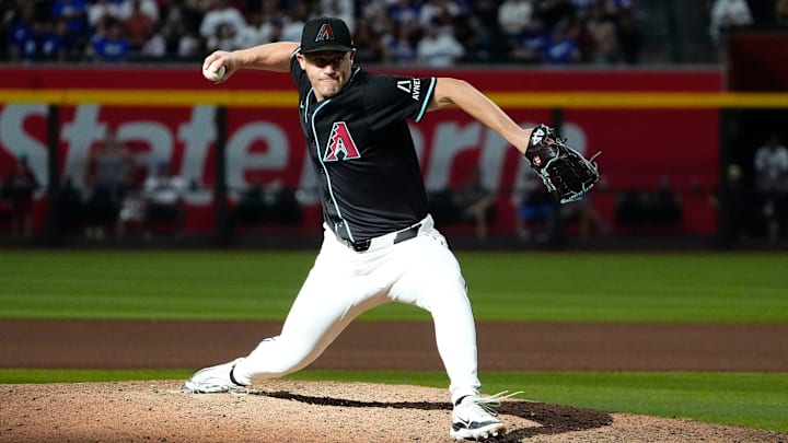 Arizona Diamondbacks pitcher Paul Sewald (38) throws to the Los Angeles Dodgers in the ninth inning at Chase Field on Sept. 2, 2024, in Phoenix. Arizona Diamondbacks pitcher Paul Sewald (38) throws to the Los Angeles Dodgers in the ninth inning at Chase Field on Sept. 2, 2024, in Phoenix.