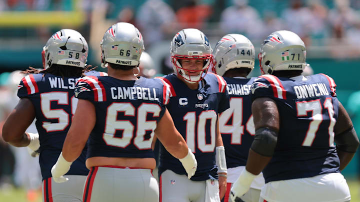 New England Patriots quarterback Drake Maye
