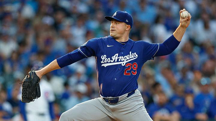Aug 4, 2026; Chicago, Illinois, USA; Los Angeles Dodgers starting pitcher Tarik Skubal (29) delivers a pitch against the Chicago Cubs during the first inning at Wrigley Field. Mandatory Credit: Kamil Krzaczynski-Imagn Images Aug 4, 2026; Chicago, Illinois, USA; Los Angeles Dodgers starting pitcher Tarik Skubal (29) delivers a pitch against the Chicago Cubs during the first inning at Wrigley Field. Mandatory Credit: Kamil Krzaczynski-Imagn Images