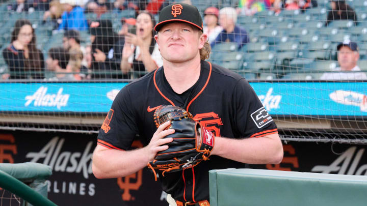 Jun 1, 2024; San Francisco, California, USA; San Francisco Giants pitcher Logan Webb (62) walks up the clubhouse steps to the field before the game between the San Francisco Giants and the New York Yankees at Oracle Park