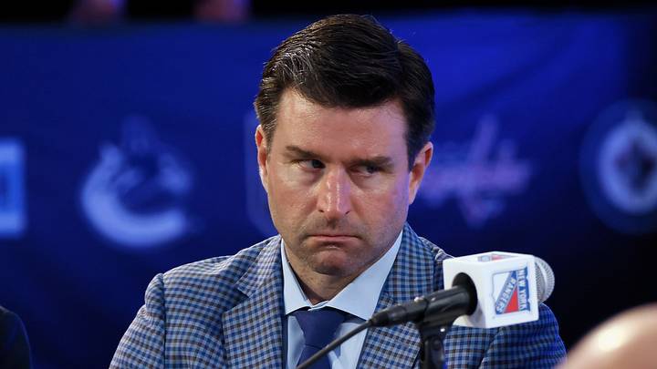 LAS VEGAS, NEVADA - JUNE 29: Chris Drury of the New York Rangers attends the NHL Draft at Sphere on June 29, 2024 in Las Vegas, Nevada. (Photo by Bruce Bennett/Getty Images)