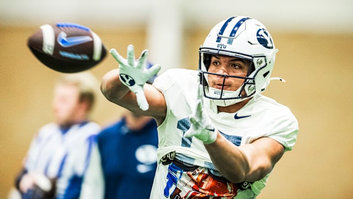 BYU running back Pokaiaua Haunga at Spring camp
