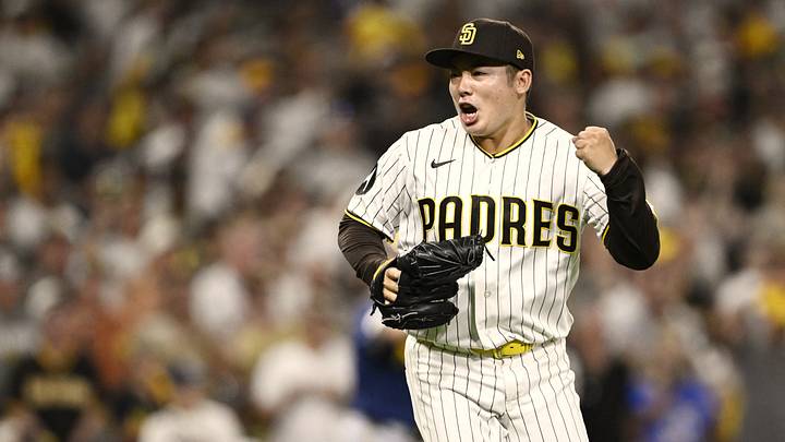 Oct 6, 2026; San Diego, California, USA; San Diego Padres pitcher Yuki Matsui (1) celebrates after a ground out to end the top of the fifth inning against the Milwaukee Brewers in game three of the NLDS for the 2026 MLB Playoffs at Petco Park. Mandatory Credit: Denis Poroy-Imagn Images Oct 6, 2026; San Diego, California, USA; San Diego Padres pitcher Yuki Matsui (1) celebrates after a ground out to end the top of the fifth inning against the Milwaukee Brewers in game three of the NLDS for the 2026 MLB Playoffs at Petco Park. Mandatory Credit: Denis Poroy-Imagn Images