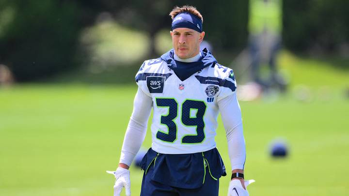 Seattle Seahawks safety Ty Okada (39) during minicamp at Virginia Mason Athletic Center. Seattle Seahawks safety Ty Okada (39) during minicamp at Virginia Mason Athletic Center.