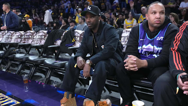 Nov 18, 2025; Los Angeles, California, USA; Rich Paul, the agent of LeBron James, attends the game between the Los Angeles Lakers and the Utah Jazz at the Crypto.com Arena. Mandatory Credit: Kirby Lee-Imagn Images Nov 18, 2025; Los Angeles, California, USA; Rich Paul, the agent of LeBron James, attends the game between the Los Angeles Lakers and the Utah Jazz at the Crypto.com Arena. Mandatory Credit: Kirby Lee-Imagn Images