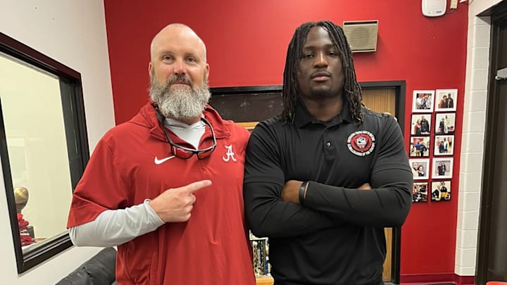 2026 4-Star LB Cincere Johnson with Alabama LB coach Chuck Morrell