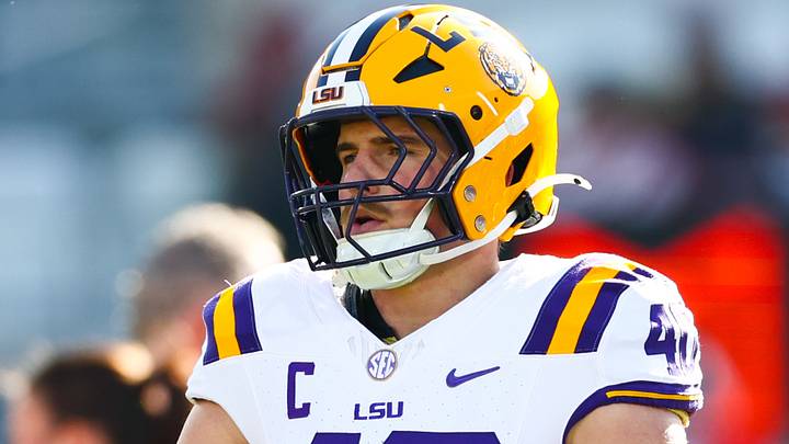 Louisiana State Tigers linebacker Whit Weeks warms up before the game against the Oklahoma Sooners Louisiana State Tigers linebacker Whit Weeks warms up before the game against the Oklahoma Sooners