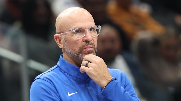 Jan 3, 2026; Dallas, Texas, USA; Dallas Mavericks head coach Jason Kidd looks on during the first quarter against the Houston Rockets at American Airlines Center. Mandatory Credit: Kevin Jairaj-Imagn Images Jan 3, 2026; Dallas, Texas, USA; Dallas Mavericks head coach Jason Kidd looks on during the first quarter against the Houston Rockets at American Airlines Center. Mandatory Credit: Kevin Jairaj-Imagn Images