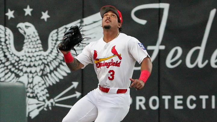 Springfield Cardinals' Josiah Ragsdale makes a catch against the Amarillo Sod Poodles in Game two of the Texas League Championship series in Springfield, Missouri on Tuesday, Sept. 22.