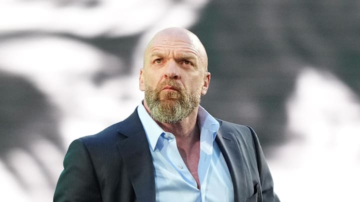 Apr 6, 2024; Philadelphia, PA, USA; WWE CCO Triple H during Wrestlemania XL Saturday at Lincoln Financial Field. Mandatory Credit: Joe Camporeale-Imagn Images