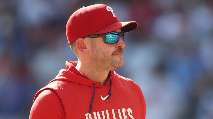 Sep 30, 2026; Cumberland, Georgia, USA; Philadelphia Phillies pitching coach Caleb Cotham (65) walks back to the dugout after visiting the mound in the sixth inning against the Atlanta Braves during game two of the Wildcard round for the 2026 MLB Playoffs at Truist Park. Mandatory Credit: Brett Davis-Imagn Images Sep 30, 2026; Cumberland, Georgia, USA; Philadelphia Phillies pitching coach Caleb Cotham (65) walks back to the dugout after visiting the mound in the sixth inning against the Atlanta Braves during game two of the Wildcard round for the 2026 MLB Playoffs at Truist Park. Mandatory Credit: Brett Davis-Imagn Images