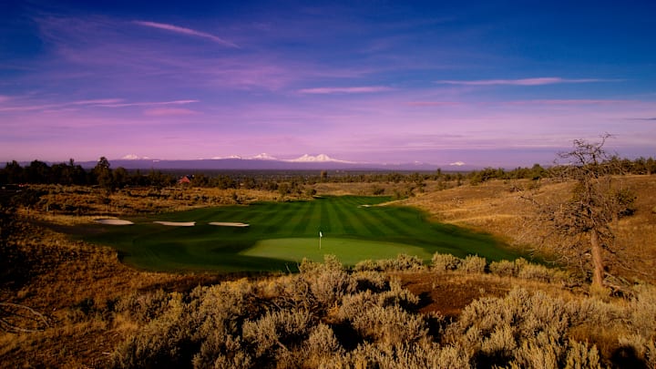 The view from behind the 10th green at Brasada Ranch.