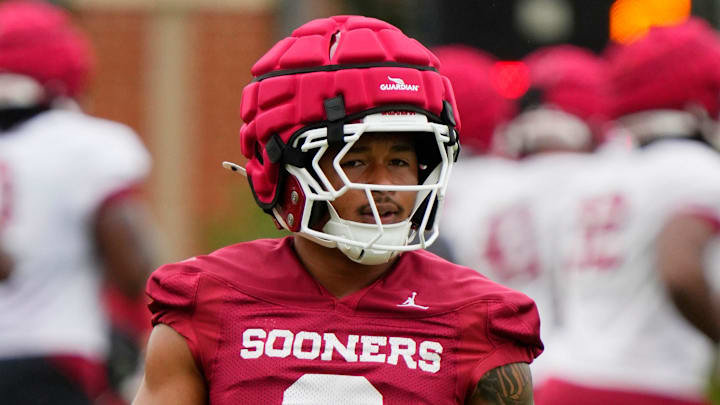 Oklahoma Running Back Jadyn Ott during a fall practice