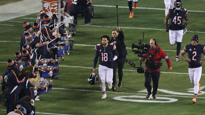 Caleb Williams at his final home game of his rookie year, the 6-3 loss to Seattle.