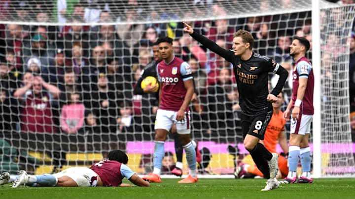 Martin Odegaard celebrates a dramatic victory for Arsenal Martin Odegaard celebrates a dramatic victory for Arsenal