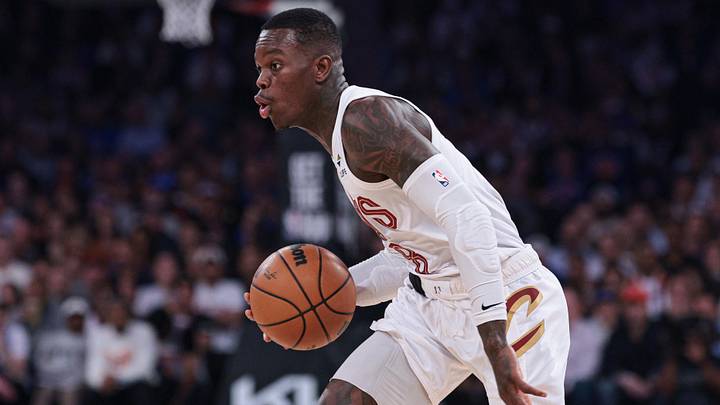 May 21, 2026; New York, New York, USA; Cleveland Cavaliers guard Dennis Schroder (8) dribbles against the New York Knicks during the second quarter of the eastern conference finals of the 2026 NBA playoffs at Madison Square Garden. Mandatory Credit: Vincent Carchietta-Imagn Images May 21, 2026; New York, New York, USA; Cleveland Cavaliers guard Dennis Schroder (8) dribbles against the New York Knicks during the second quarter of the eastern conference finals of the 2026 NBA playoffs at Madison Square Garden. Mandatory Credit: Vincent Carchietta-Imagn Images