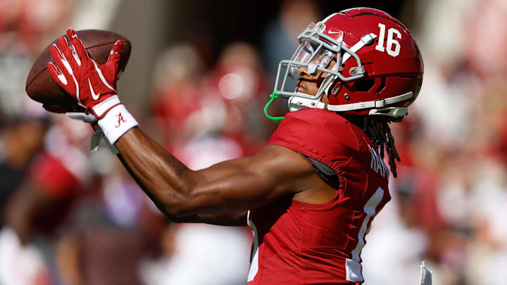 Alabama Crimson Tide wide receiver Jaren Hamilton (16) is transferring to Arizona State.