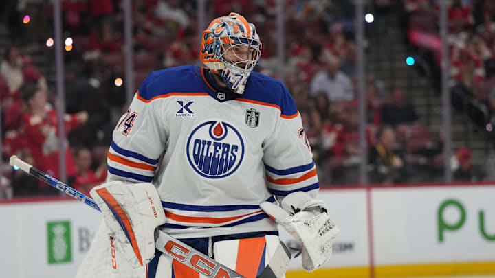 Edmonton Oilers goaltender Stuart Skinner