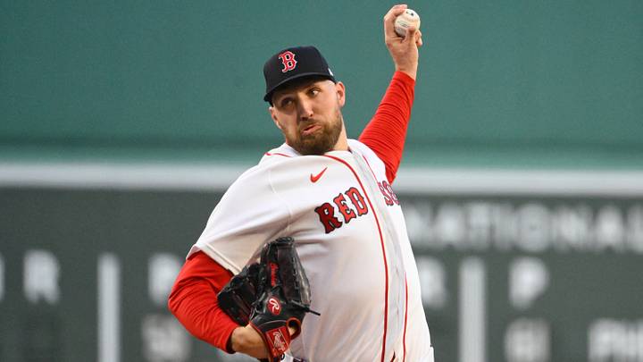 Apr 7, 2026; Boston, Massachusetts, USA; Boston Red Sox starting pitcher Garrett Crochet (35) pitches against the Milwaukee Brewers during the first inning at Fenway Park. Mandatory Credit: Eric Canha-Imagn Images