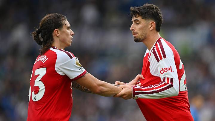 Riccardo Calafiori, Kai Havertz, Arsenal Riccardo Calafiori, Kai Havertz, Arsenal