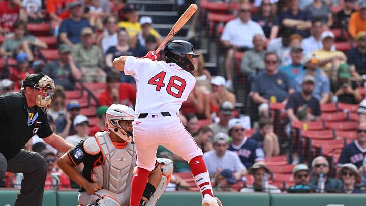 Jun 4, 2026; Boston, Massachusetts, USA; Boston Red Sox second baseman Anthony Seigler (48) strikes out against the Baltimore Orioles during the ninth inning at Fenway Park. Mandatory Credit: Eric Canha-Imagn Images Jun 4, 2026; Boston, Massachusetts, USA; Boston Red Sox second baseman Anthony Seigler (48) strikes out against the Baltimore Orioles during the ninth inning at Fenway Park. Mandatory Credit: Eric Canha-Imagn Images