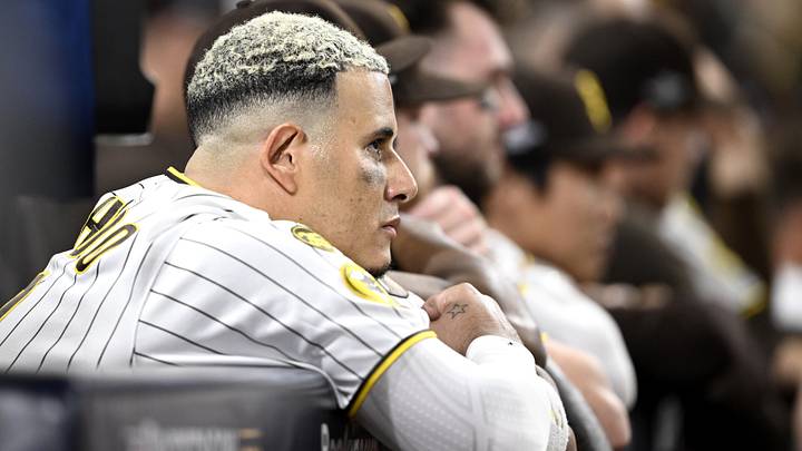 Oct 7, 2026; San Diego, California, USA; San Diego Padres third baseman Manny Machado (13) looks on during the ninth inning against the Milwaukee Brewers in game four of the NLDS for the 2026 MLB Playoffs at Petco Park. Mandatory Credit: Denis Poroy-Imagn Images Oct 7, 2026; San Diego, California, USA; San Diego Padres third baseman Manny Machado (13) looks on during the ninth inning against the Milwaukee Brewers in game four of the NLDS for the 2026 MLB Playoffs at Petco Park. Mandatory Credit: Denis Poroy-Imagn Images