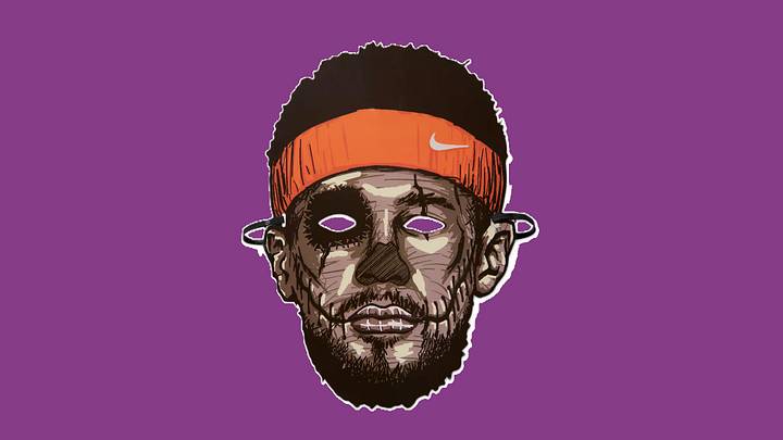 Mask for the Nike Book 2 "Oogie Boogie" colorway.