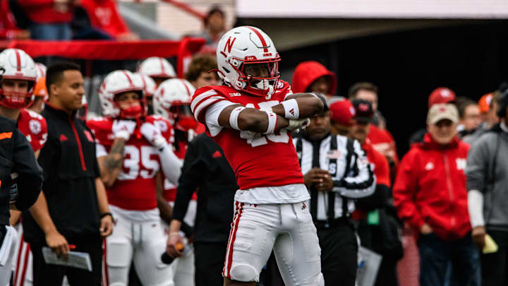 Ceyair Wright celebrates a broken pass against UCLA.