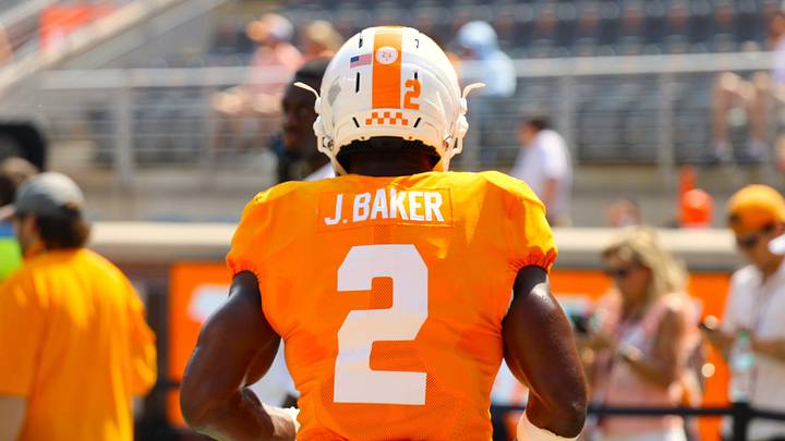 Justin Baker prior to kickoff vs. Furman