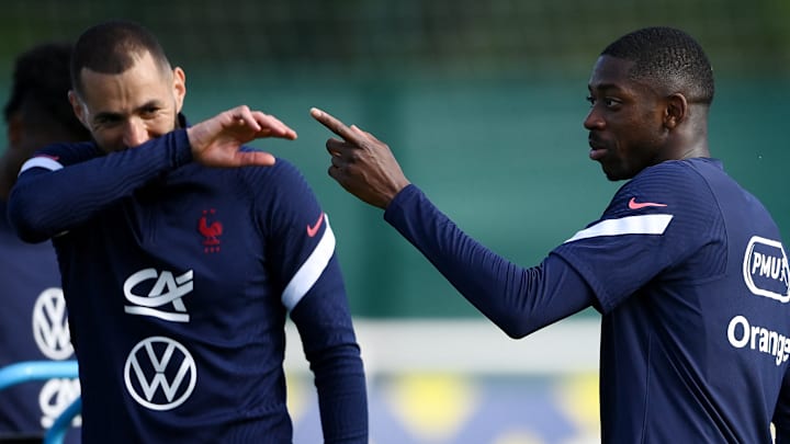 Karim Benzema et Ousmane Dembélé anciens coéquipiers en équipe de France