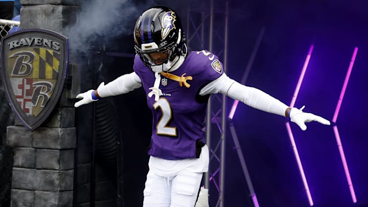 Dec 7, 2025; Baltimore, Maryland, USA; Baltimore Ravens cornerback Nate Wiggins (2) runs onto the field before the game against the Pittsburgh Steelers at M&T Bank Stadium. Mandatory Credit: Peter Casey-Imagn Images Dec 7, 2025; Baltimore, Maryland, USA; Baltimore Ravens cornerback Nate Wiggins (2) runs onto the field before the game against the Pittsburgh Steelers at M&T Bank Stadium. Mandatory Credit: Peter Casey-Imagn Images