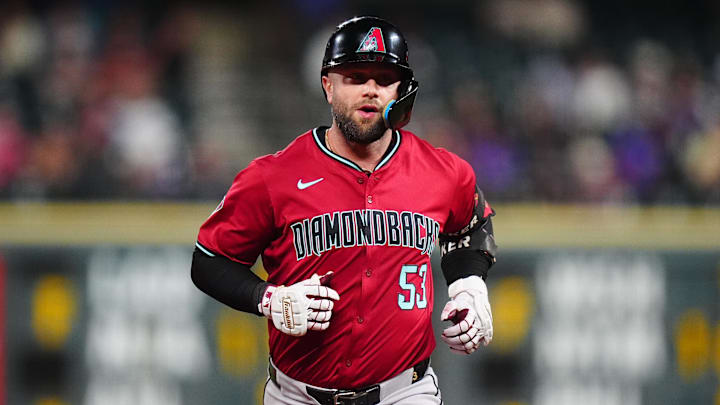 Sep 17, 2024; Denver, Colorado, USA; Arizona Diamondbacks first base Christian Walker (53) runs off a solo home run in the eighth inning against the Colorado Rockies at Coors Field. Sep 17, 2024; Denver, Colorado, USA; Arizona Diamondbacks first base Christian Walker (53) runs off a solo home run in the eighth inning against the Colorado Rockies at Coors Field.