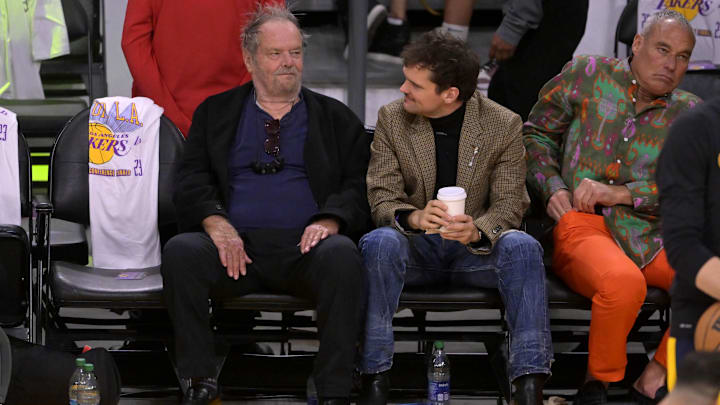 May 20, 2023; Los Angeles, California, USA; Los Angeles Lakers fan Jack Nicholson sits courtside