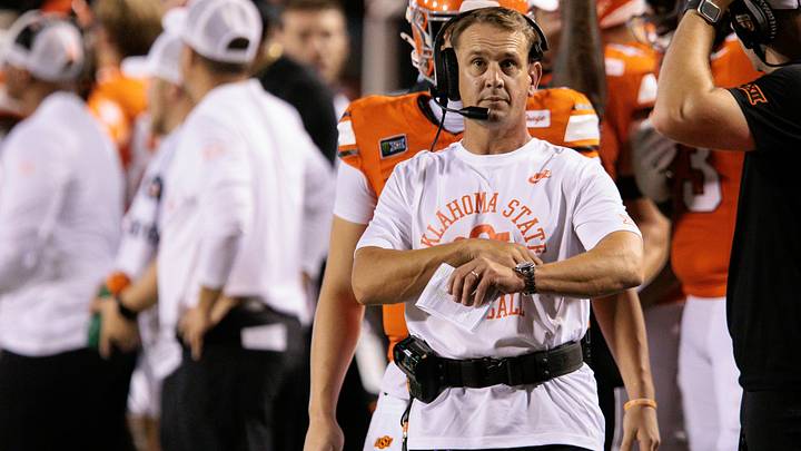 Oklahoma State Cowboys head coach Eric Morris. Oklahoma State Cowboys head coach Eric Morris.
