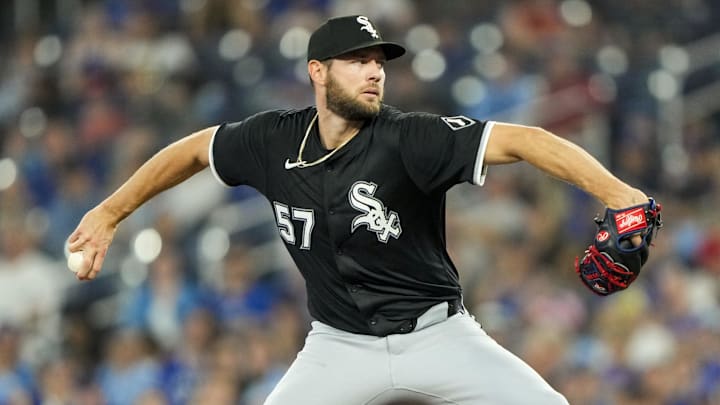 Chicago White Sox pitcher Adrian Houser (57) throws against the Toronto Blue Jays at the Rogers Centre. 