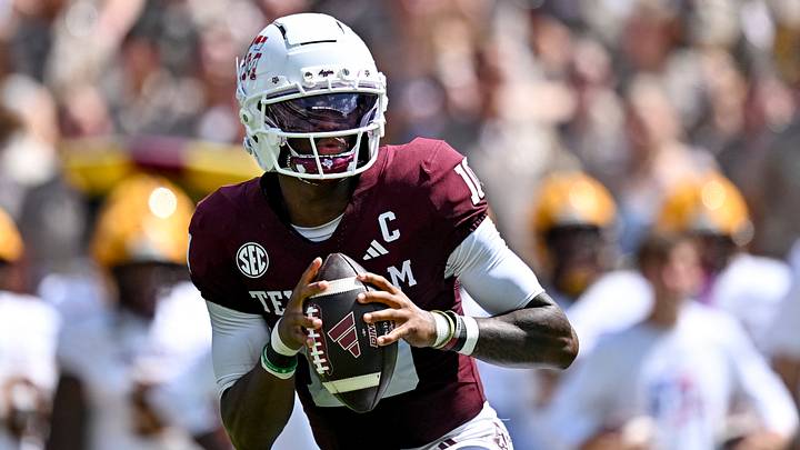 Sep 12, 2026; College Station, Texas, USA; Texas A&M Aggies quarterback Marcel Reed (10) looks to pass the ball during the first quarter against Arizona State Sun Devils at Kyle Field. Mandatory Credit: Maria Lysaker-Imagn Images Sep 12, 2026; College Station, Texas, USA; Texas A&M Aggies quarterback Marcel Reed (10) looks to pass the ball during the first quarter against Arizona State Sun Devils at Kyle Field. Mandatory Credit: Maria Lysaker-Imagn Images