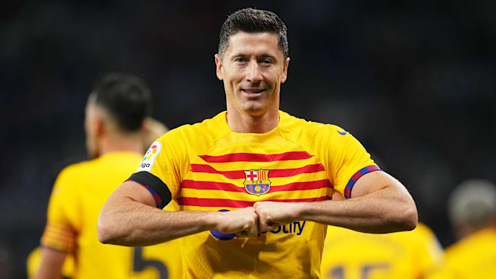Lewandoski marcó doblete ante el Espanyol