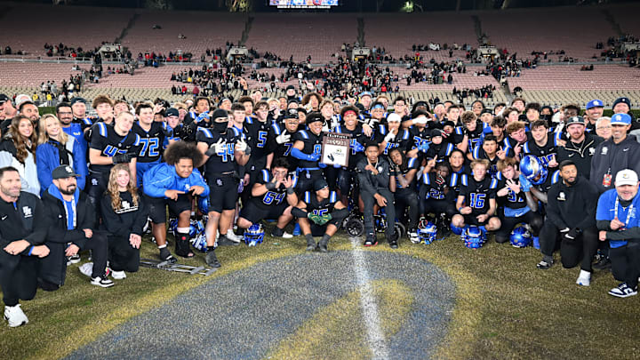 Santa Margarita defeats Corona Centennial 42-7 to win the CIF Southern Section Division 1 championship at the Rose Bowl on Friday, November 28, 2025.