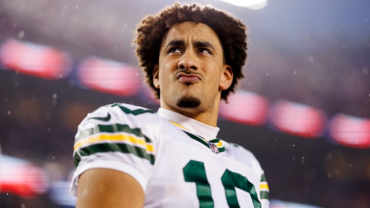 Jordan Love before the playoff game at San Francisco. Jordan Love before the playoff game at San Francisco.