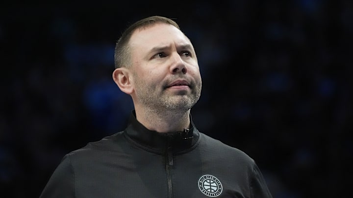 Apr 23, 2026; Minneapolis, Minnesota, USA;  Denver Nuggets head coach David Adelman reacts to his team's play against the Minnesota Timberwolves in the second quarter at Target Center. Mandatory Credit: Bruce Kluckhohn-Imagn Images
