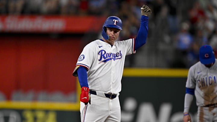 Texas Rangers designated hitter Joc Pederson.