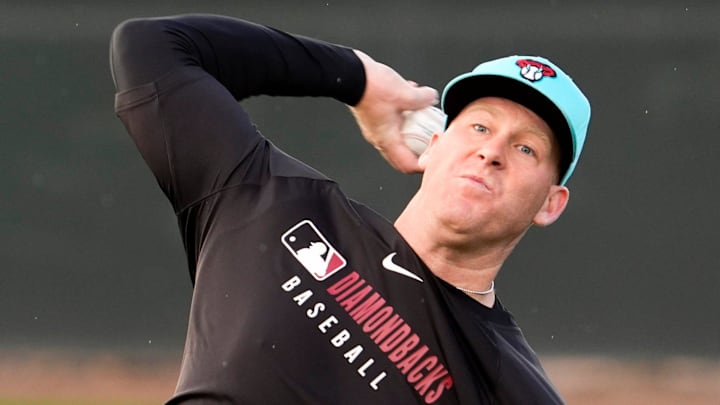 Arizona Diamondbacks pitcher Kyle Amendt during spring training workouts at Salt River Fields at Talking Stick on Feb. 14, 2025, in Scottsdale.