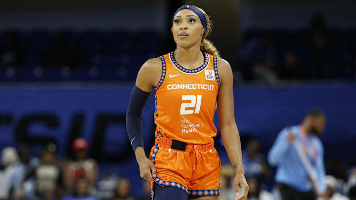 DiJonai Carrington and the Sun claimed the WNBA's No. 3 playoff seed with a 28–12 record this season.